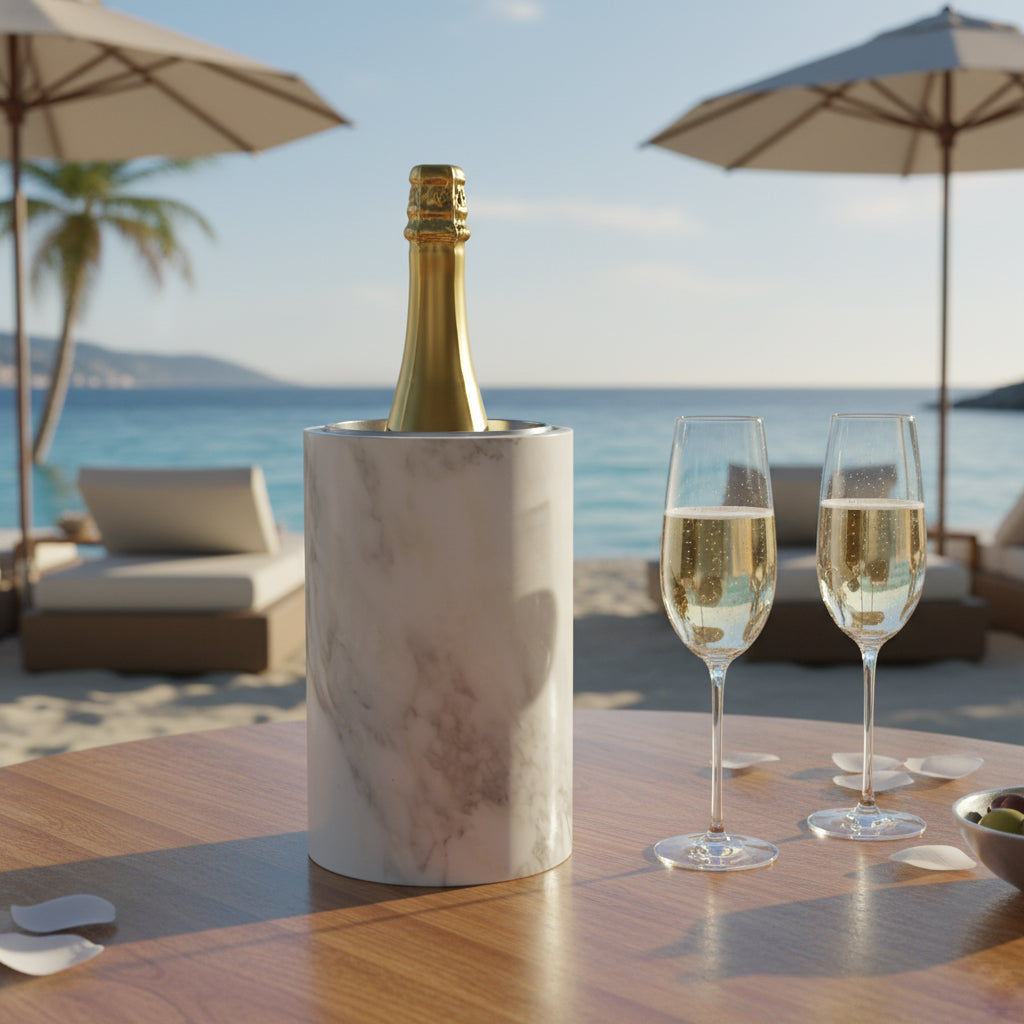 VINBAXO - Marmor Weinkühler - weiß