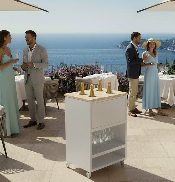 COOLING TROLLEY - White & Marble